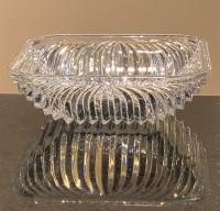 Vintage 1960s Bohemian Czechoslovakia Crystal Art Glass Bowl