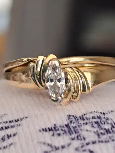Engagement ring 14kt Gold Ring with Diamond, View more