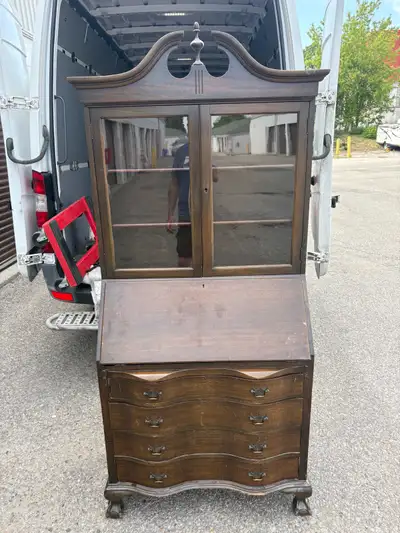 Free delivery antique Maddox Table Secretary Desk with Hutch, View more