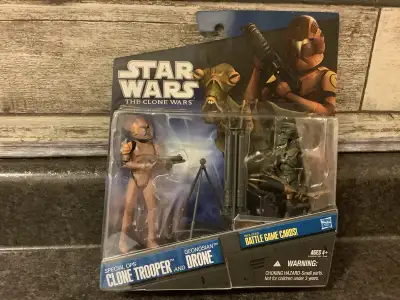 STAR WARS CLONE WARS CLONE TROOPER & DRONE  & BATTLE GAME CARDS, View more