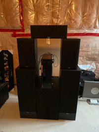 Yamaha 6 speaker set with Subwoofer + Pioneer Amp
