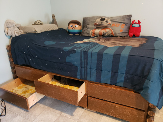 Solid, handcrafted captain's bed. in Beds & Mattresses in Chilliwack - Image 2