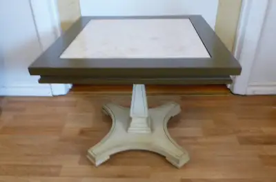 Beautiful solid wood and marble top side table, View more