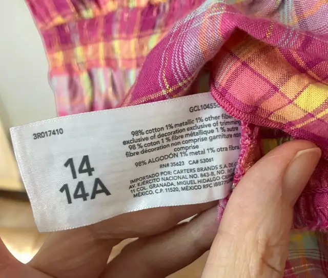 NEW Girl's Oshkosh B'Gosh Pink Plaid Sleeveless Tank Top 14/14A in Kids & Youth in Winnipeg - Image 6