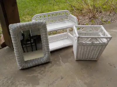 mirror 16 x 12 - garbage can 10 x 12 x 12 - shelf 16 x 18 x 7