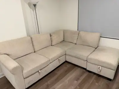 Structube Sectional Sofa with Storage & Pull-Out Bed, View more