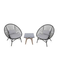 StyleWell Dark Gray 3-Piece Steel Outdoor Patio Seating Set
