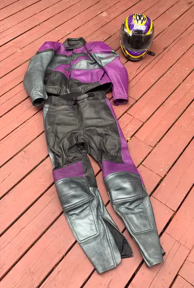 Vintage Leather Motorcycle Racing Suite, View more