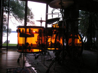 Ludwig Amber Vistalite "Bonham" drum kit for sale