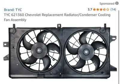 TYC 621360 Chevrolet Replacement Radiator/Condenser Cooling Fan Assembly 2005-2009 Buick Allure 2005...