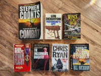 7 military thriller-themed fiction books ($5 ea. / $20 for ALL)