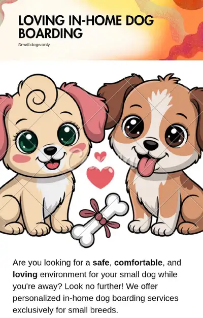 Loving In-Home Dog Boarding -Small Dog only, View more