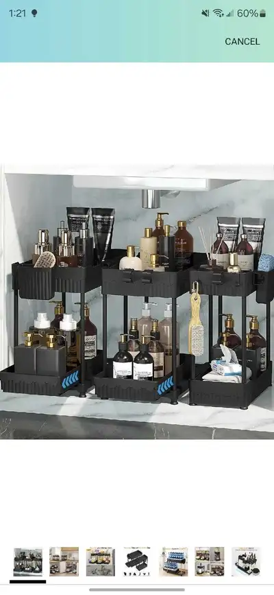 seven blue 2-tier sliding organizer/storage , View more