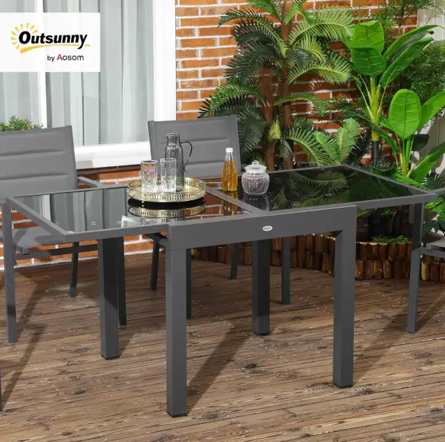 Outsunny 63" Extendable Outdoor Patio Dining Table in Patio & Garden Furniture in Hamilton - Image 4