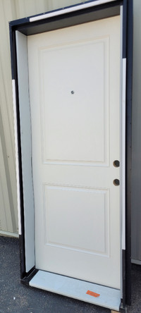 32x80in Two panel Fiberglass Prehung Exterior Door LH inswing.