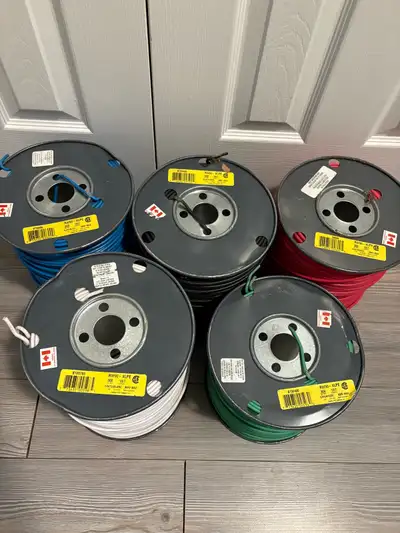 #10 AWG RW90 XLPE 300m Rolls Stranded 1xBlack 1xRed 1xBlue 1xWhite 1x #12AWG RW90 Green for $280 #10...