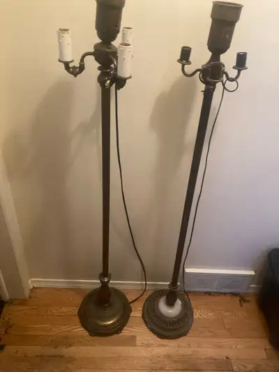 Pair of antique floor lamps, View more