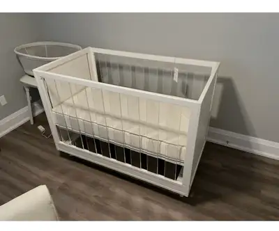Full Crib from potttery barn Goes for $1200+ with mattress Son used maybe for 90 minutes as he hated...