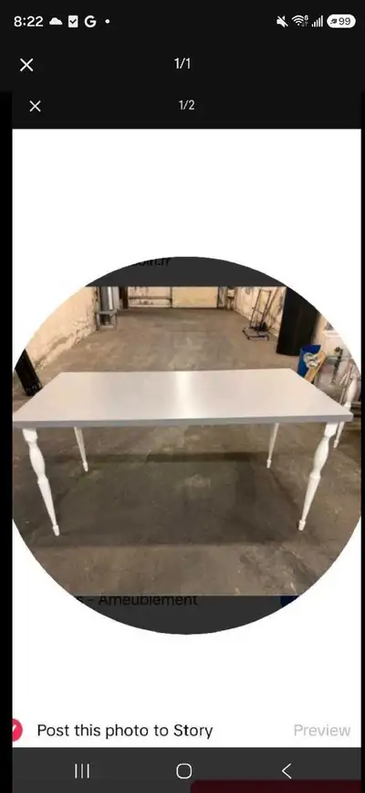ikea Grey and white  dinning table , View more