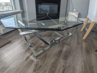 Modern contemporary glass coffee table