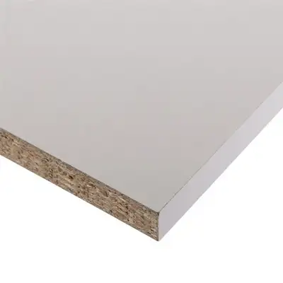 White Melamine Shelf 5/8" x 11 7/8" x 27 9/16" - (can cut to fit, View more