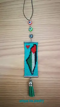 Palestine flag bracelet, beaded palestine bracelet, car charm