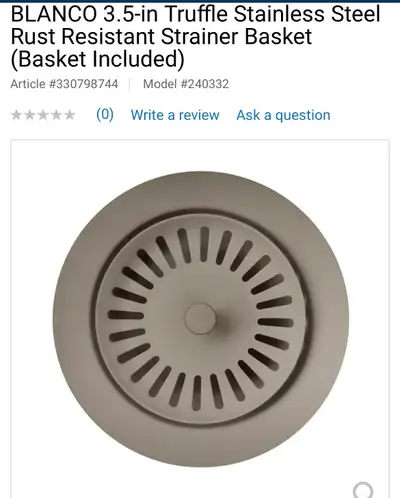 NEW 3.5” TRUFFLE COLOURED DRAIN FOR GARBAGE DISPOSALS , View more