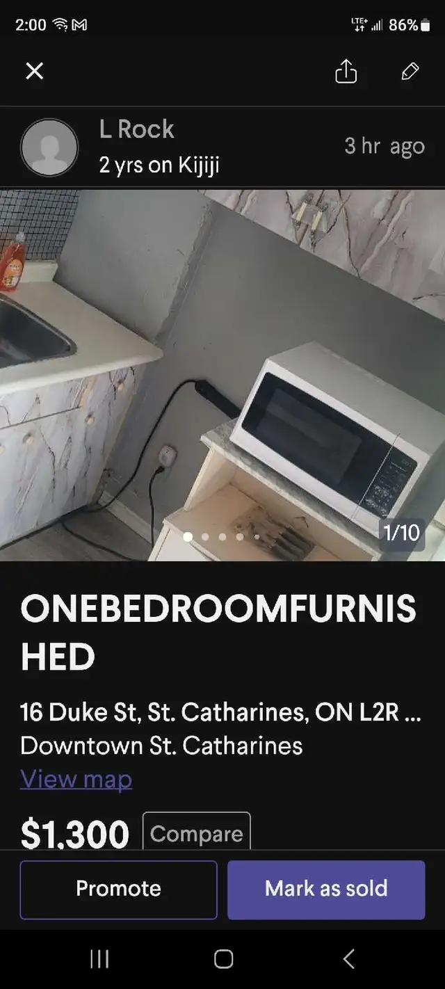 1,200 FURNISHED APT 