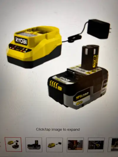 brand new Ryobi  18v battery  and charger, View more