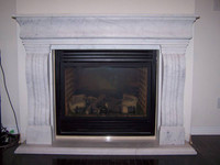 real natural marble hand-carved fireplace mantel