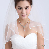 White or Ivory Wedding Bridal Tulle & Pearl Veil with Comb - New