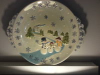 CHRISTMAS PLATTER - SNOWMAN WINTER THEME