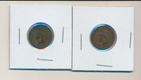 EXTRA RARE U.S.A. 1902 & 1907 AMERICAN INDIAN PENNIES ONE CENT