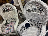Vintage wicker rocking chairs x2