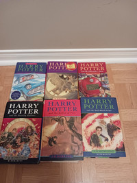 6 J.K Rowling HARRY POTTER books ( softcover/ 5 hardcovers)