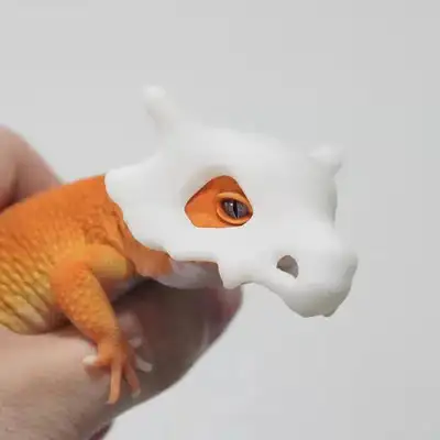 3D printed cubone pokemon leopard gecko masks, View more