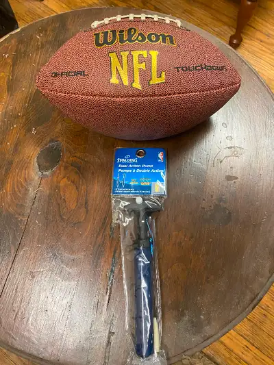 FOOTBALL WITH A PUMP WORTH $10 BRAND NEW NEVER USED