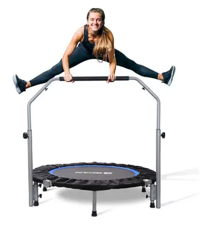 BCAN 48” Foldable Mini Trampoline: Fitness Rebounder w Springs, View more