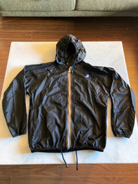 K Way waterproof black rain jacket / windbreaker / raincoat