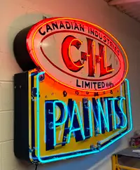 1940’s C.I.L Paints Porcelain Neon Sign