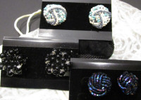 NEW, 3 PAIRS OF ELEGANTLY "TWISTED BEADS" EARRINGS