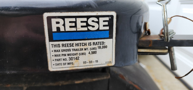 5th wheel hitch, Reese RE 18 in Other in Tricities/Pitt/Maple - Image 2