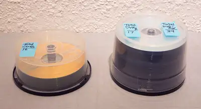Blank CD-R / DVD-R / DVD-RW Stash in Spindle Cases, View more