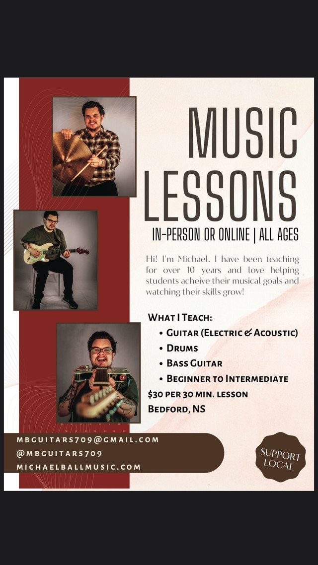 Online/In Person music lessons!  in Guitars in Bedford - Image 2
