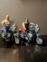Goldberg and sting on motorcycles 