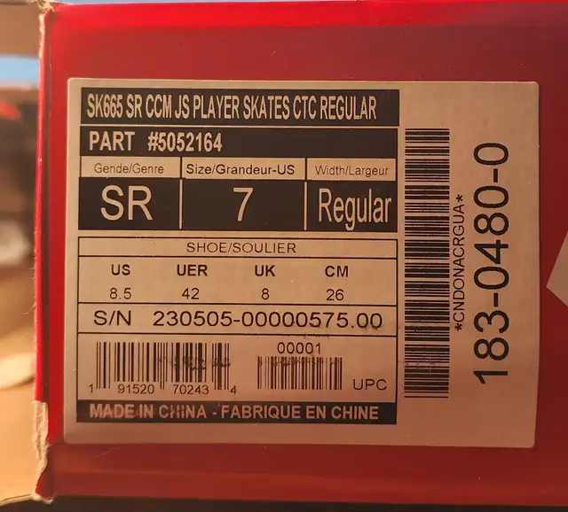 CCM Next Youth Hockey Skates size 7 in Hockey in Calgary - Image 3