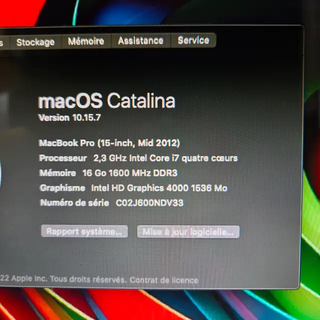Macbook Pro Mid 2012 15" | Intel i7 | 16 Gb RAM | SSD 256 Gb in Laptops in Laval / North Shore - Image 3