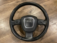 2005 2006 2007 2008 Audi A4 Black Steering Wheel 3-Spoke OEM W/C