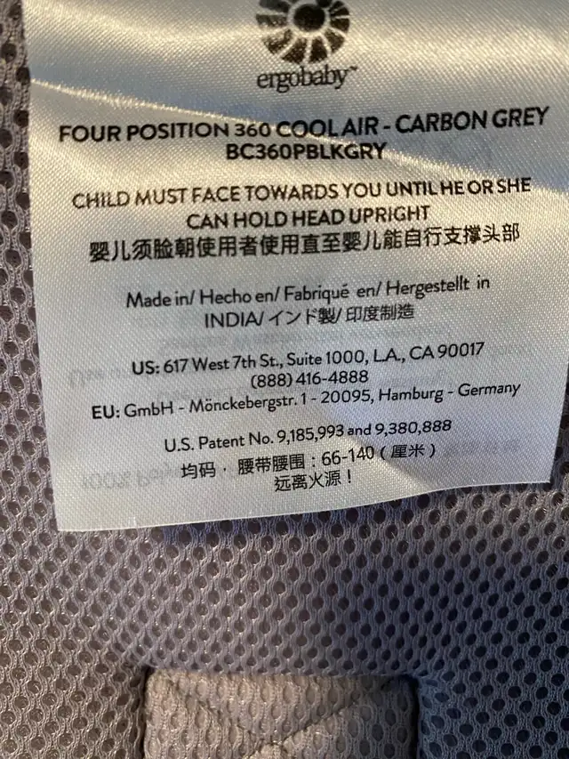 Ergobaby Four Position 360 Cool Air Carrier - Grey in Strollers, Carriers & Car Seats in Markham / York Region - Image 3