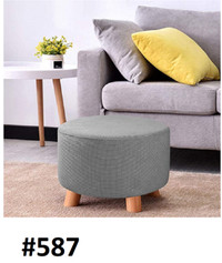 *COVER ONLY* Round Ottoman Cover-Grey